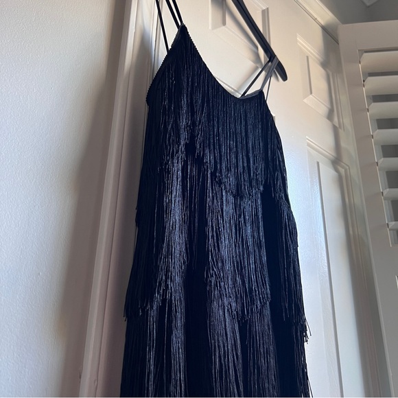 Zara Black Fringe Jumpsuit - Picture 7 of 12